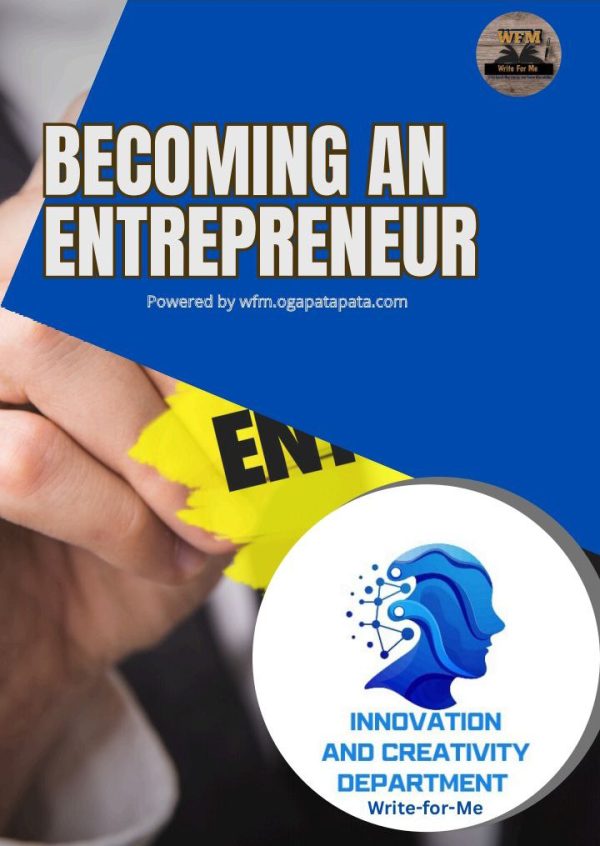 BECOMING AN ENTREPRENEUR